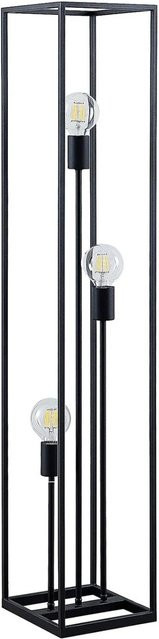 Lindby Stehlampe Krisha Schwarz aus Metall, 3-flammig, Retro Vintage Antik, E27, Höhe: 180 cm, Breite: 22 cm, Tiefe: 22 cm - Bild 1