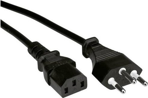 Value Strom Anschlusskabel mit T12 Stecker und Kaltgeräte-Buchse C13, Länge: 0,8 m, Schwarz - Bild 1