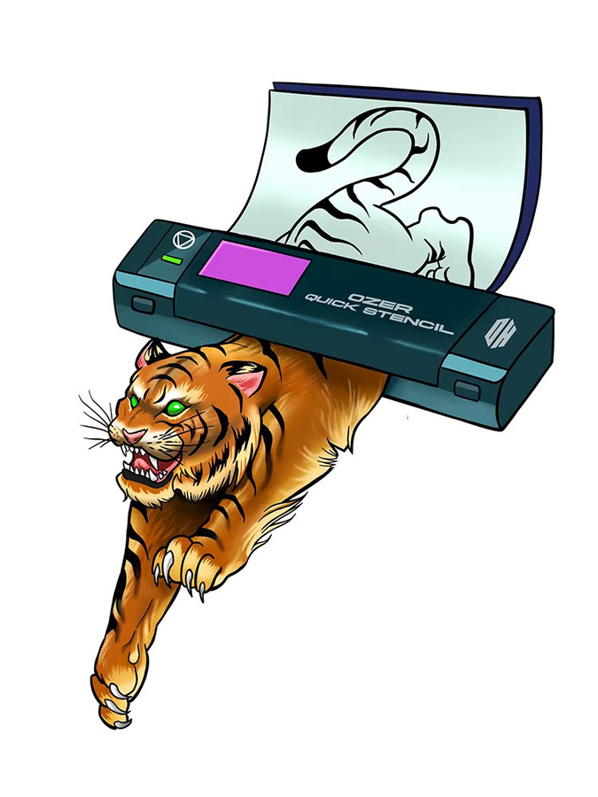 OZER M08Pro Drahtloser Thermodrucker für Tattoo Transfer Schablonen, Tragbarer Bluetooth Kopierer in Schwarz - Bild 7