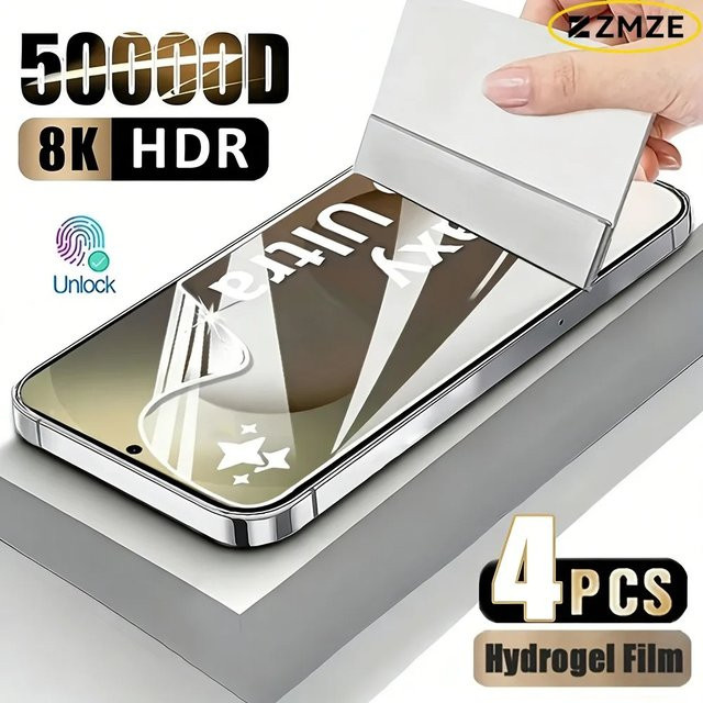 4er-Pack Hydrogel-Displayschutzfolie für Samsung Galaxy S26 S25 S24 S23 S22 S21 S20 Ultra Plus und FE, transparent - Bild 1