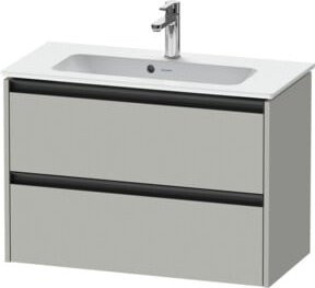 Duravit Waschtischunterschrank Ketho.2 Compact in Betongrau mit 2 Schubladen, wandhängend, B: 81 cm, T: 39 cm - Bild 1