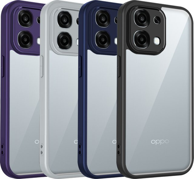 Oppo A6 Pro Silikon Handyhülle Air Cushion Bumper in Transparent und Grau - Bild 1
