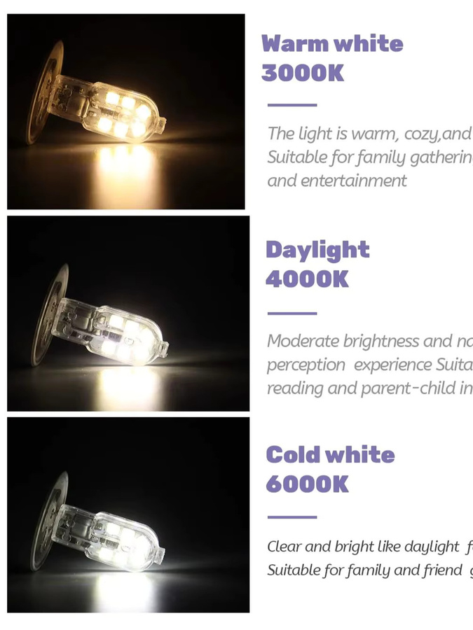 5er Set G4 LED Leuchtmittel für Kristall-Kronleuchter, DC 12V, Warmweiß, flimmerfrei - Bild 4