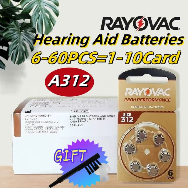 Rayovac Peak Hörgeräte-Batterien 312 Zink-Luft-Batterien 1,45 V für BTE CIC RIC OE-Hörgeräte - Bild 1