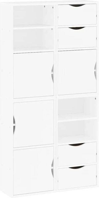 vidaXL ODDA Beistellschränke 4er-Set aus Massivholz Kiefer in Weiß, B/T/H: 40 x 24 x 79 cm - Bild 1