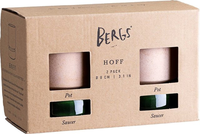 Bergs Potter Blumentopf Set The Hoff Raw Pot mit Untersetzer aus Steingut in Rosa - Bild 1