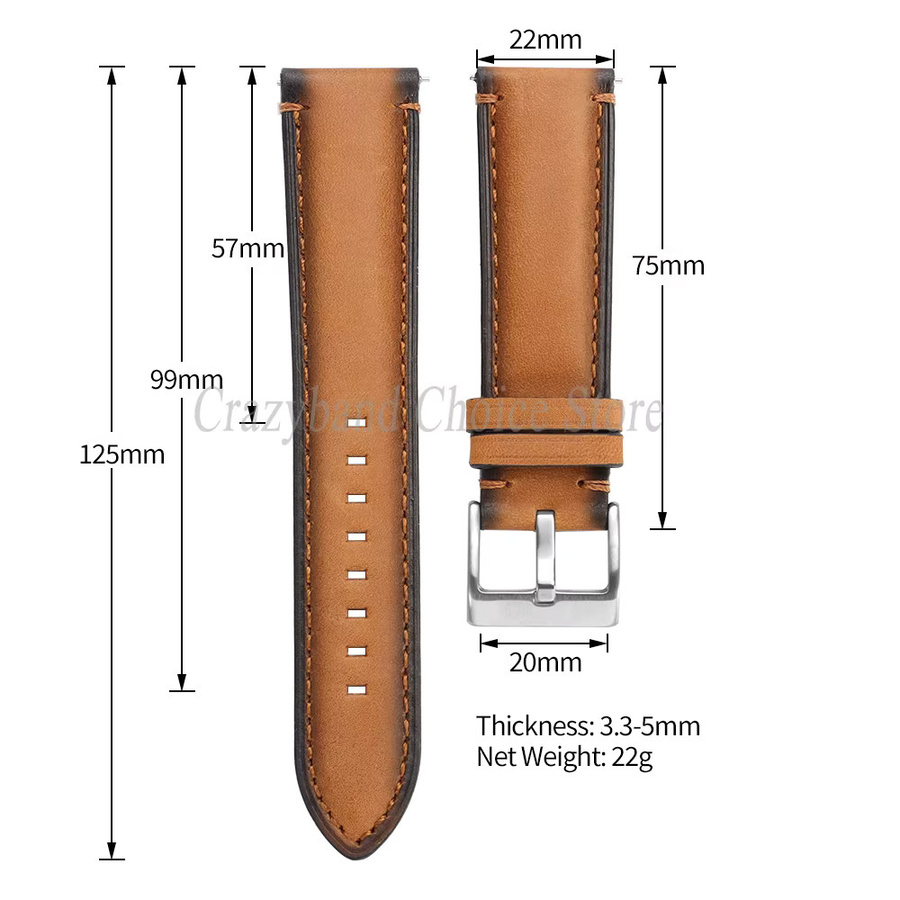 Uhrenarmband Echtleder, Ölwachs, Herren - Bild 5