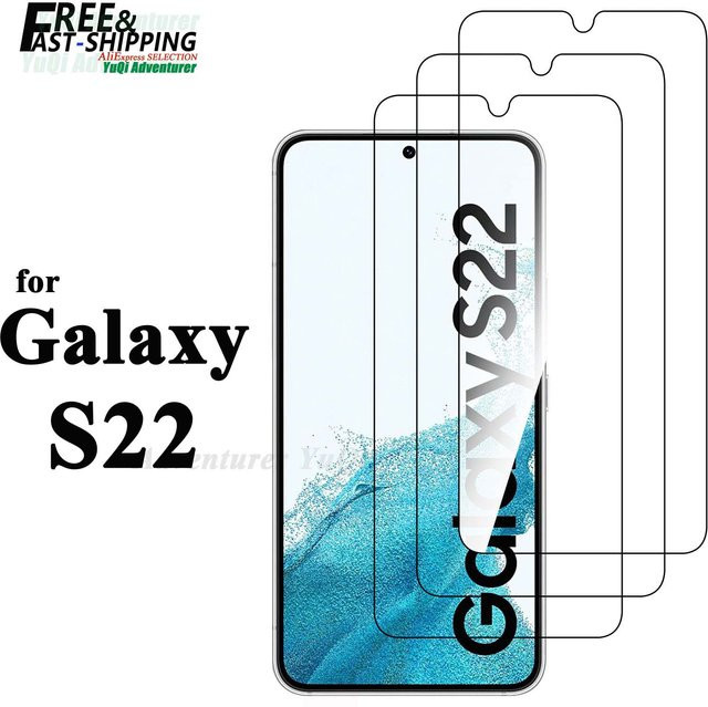 Samsung Displayschutzfolie aus gehärtetem Glas für Galaxy S22, transparent, HD-Kristall, 9H Härtegrad, 0,22 mm Höhe - Bild 1