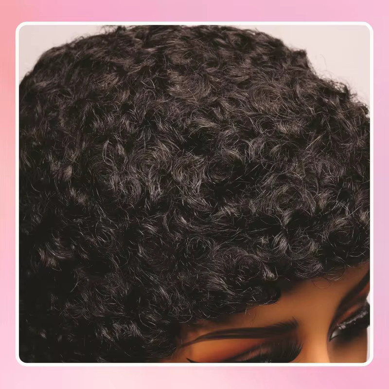 Suri Hair Afro-Synthetik-Perücke, kurz, schwarz, Damen - Bild 3