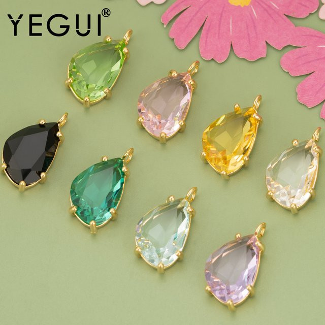 Yegui me97 Charms, 18k Gold rhodiniert, Kupfer, Kristall, Unisex - Bild 1