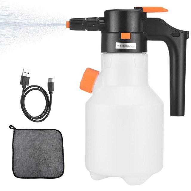 Igeteck Elektrischer Schaumsprüher, kabelloser Akku-Pumpsprüher mit 2l Fassungsvermögen, weiß - Bild 1