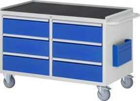 Rau Montagewagen Modell LL3.0.0 in Grau und Blau mit Arbeitsplatte, abschließbar und rollbar, B/T/H: 114,5 x 65,0 x 79,5 cm - Bild 1