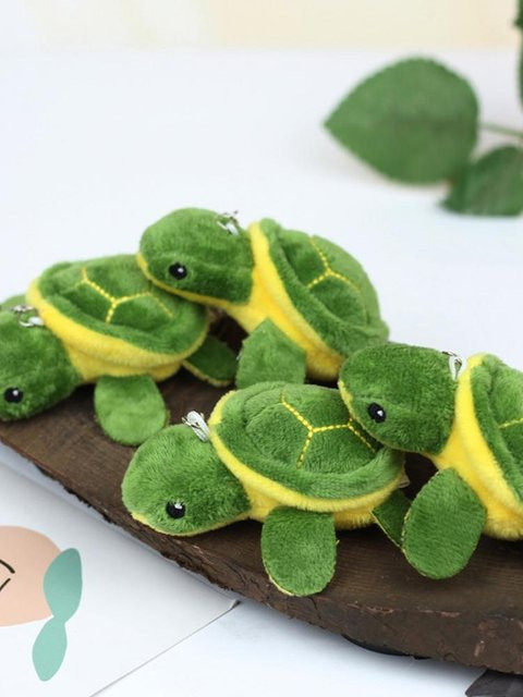 Linyi toy Kleine Schildkröte Weiche Plüschpuppe Schlüsselanhänger, green - Bild 1