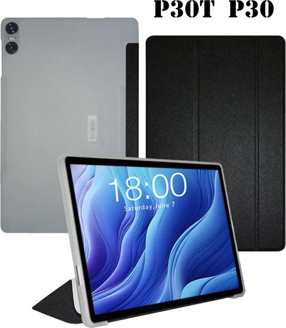 Smart Cover Teclast Tablet-Hülle in Schwarz mit klappbarem Ständer aus PU-Leder und weicher TPU-Rückseite für P33 P30 P30T - Bild 1