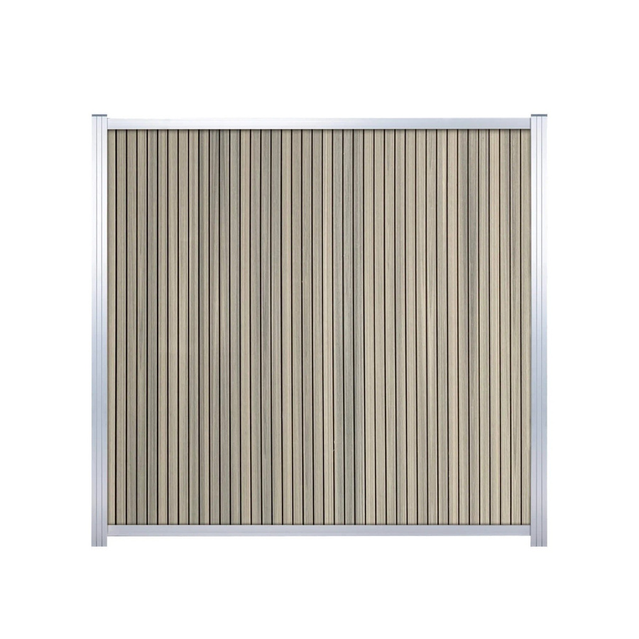GartenLand WPC Zaun Set Shadowline Vertikal Sichtschutz in Amethystgrau mit Aluminium Silber, B/H: 175 x 180 cm - Bild 2