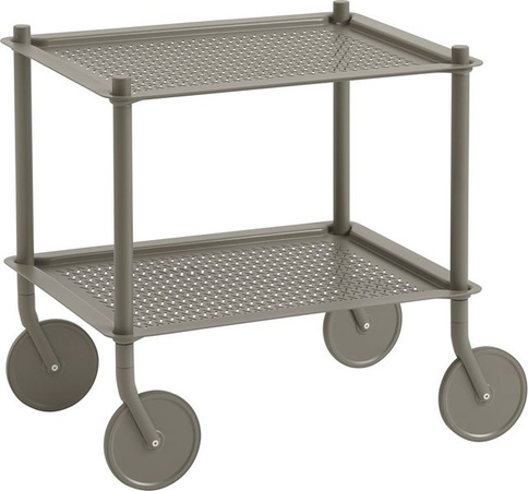 Muuto Flow Servierwagen aus Metall in Braun oder Grau mit Rollen
