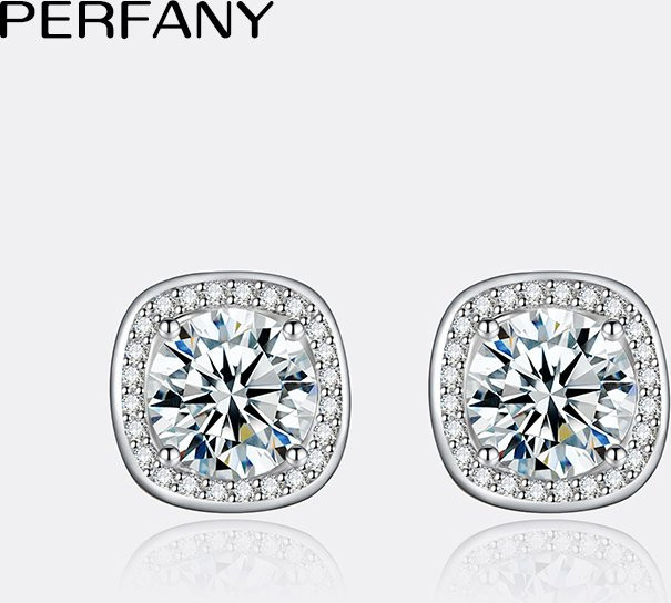 PERFANY Ohrringe, 925 Silber, Moissanit, Damen - Bild 1