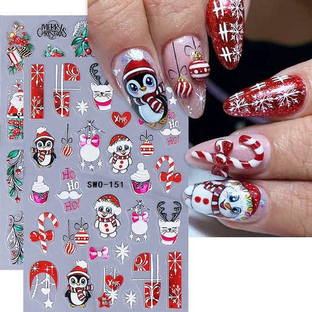 SWEET TREND Nagelaufkleber 3D, 2 Stück, Weihnachtsdesign - Bild 1