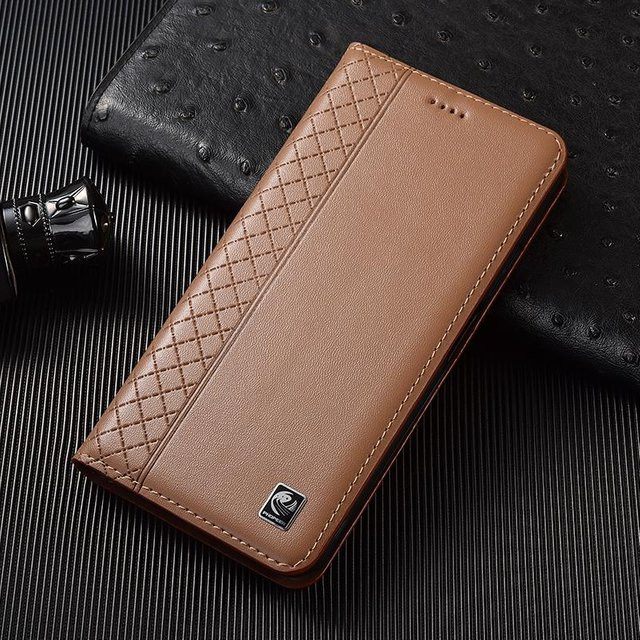 Napa Echtleder Flip Case für Motorola Moto Edge Serie in Braun - Bild 1
