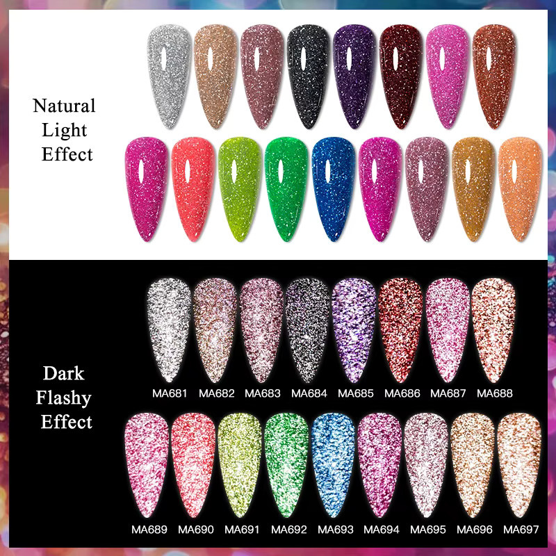Meet Across Glitter Gel Nagellack Set, 6 Stück, Schimmernd - Bild 4