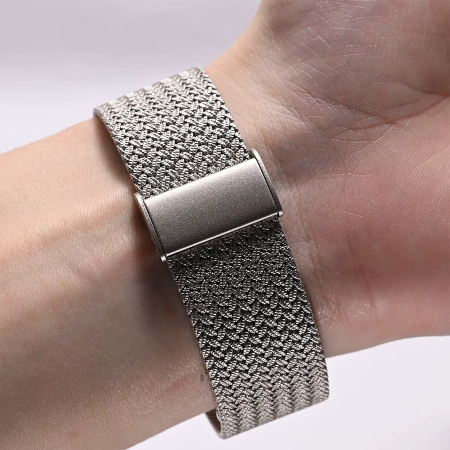 CAOWTAN Uhrenarmband Milanaise, Edelstahl, Silber, Unisex - Bild 4