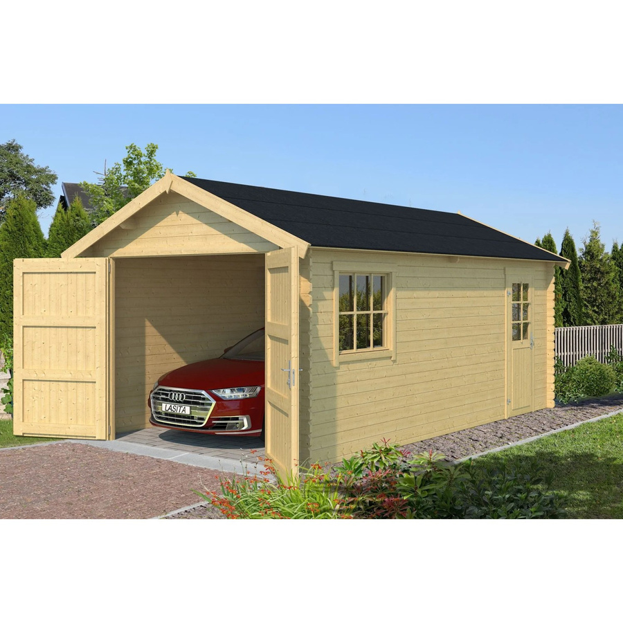 Lasita Garage Dillon Holzgarage in Natur/Unbehandelt mit Fenster, B/T: 540 x 300 cm - Bild 2