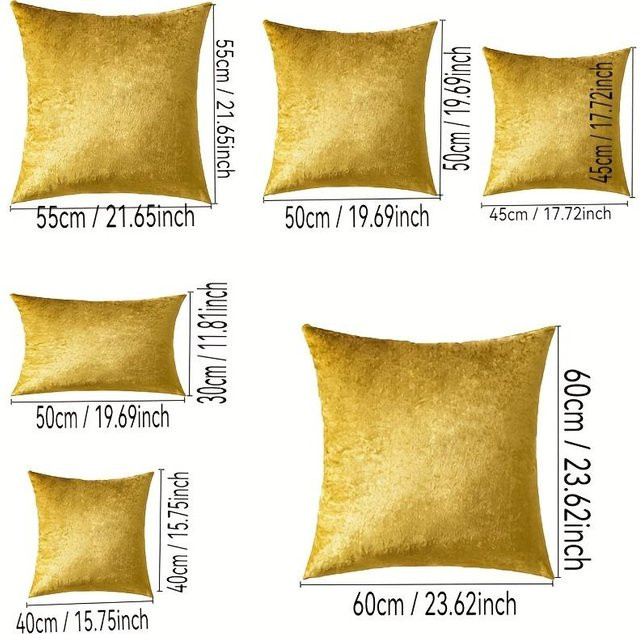 Luxuriöser Kissenbezug aus superweichem Kunstvelours von JMG Clothing in Gold, Rechteckig, B/H: 45 x 45 cm - Bild 1