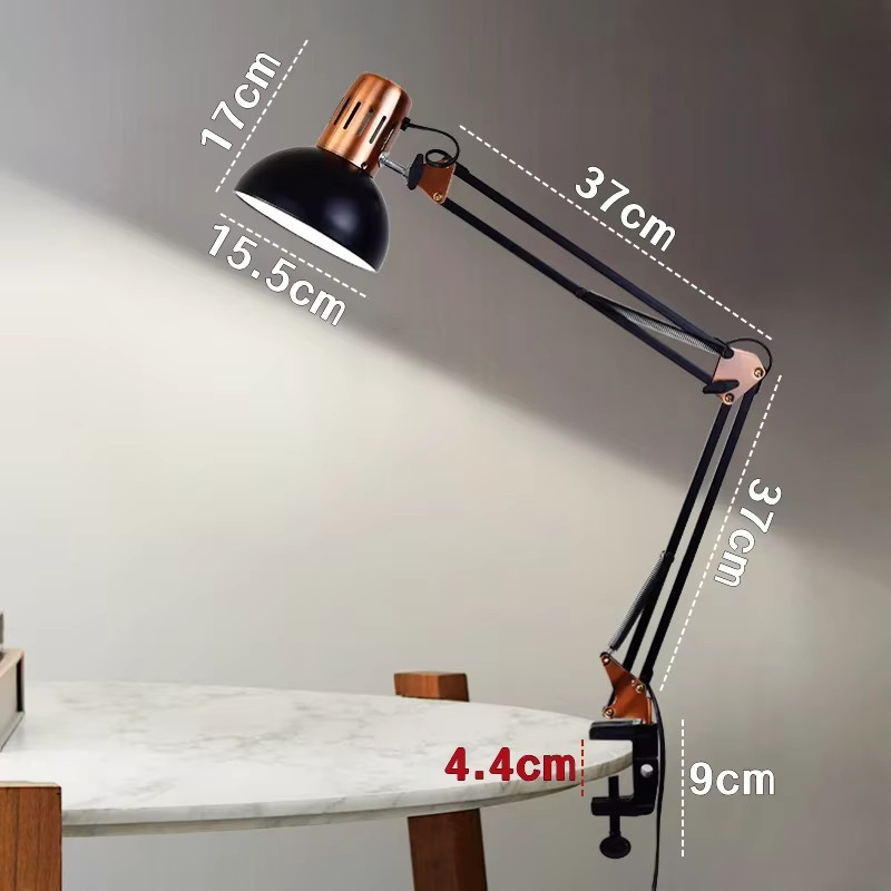 ksdligh LED-Schreibtischlampe mit Klemmschwenkarm und E27-Fassung für Büro und Arbeitszimmer - Bild 3