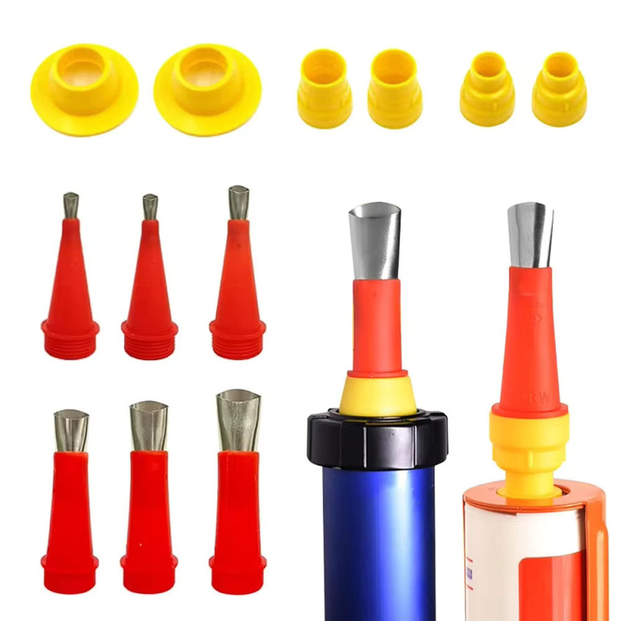 Alloet 22-teiliges Edelstahl Dichtungs-Set mit Applikator-Düsen für Silikon und Kleber in Rot - Bild 4