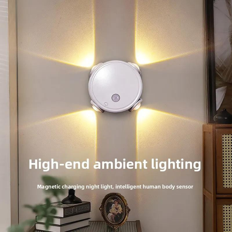 YJMP Super Lighting Magnetische Nachttischlampe mit Bewegungssensor, kabellose Wandleuchte in Weiß mit warmweißem Licht, wiederaufladbar - Bild 8