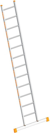 Layher Topic 1054 Anlegeleiter mit Quertraverse und 12 Sprossen in Silber