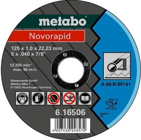 Metabo Trennscheibe gerade 125 mm für Blech und Profile, 25 Stück, Multicolor - Bild 1