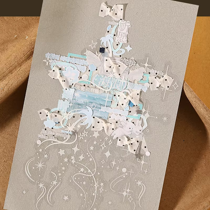 Mr.Paper PET-Stanzband Starfield-Serie mit Sternenhimmel- und Schleifendekor, Farbe: Weiß, Länge: 200 cm - Bild 2