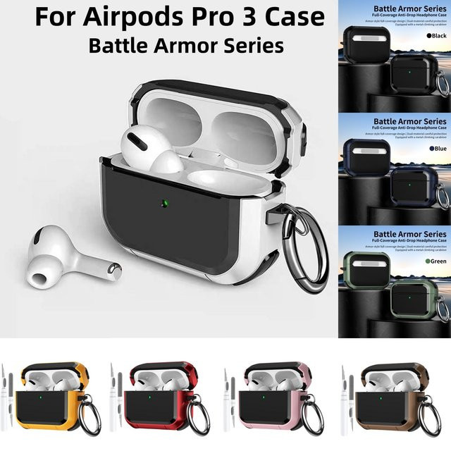 Stoßfeste Schutzhülle für Apple AirPods Pro 3 in Weiß inklusive Schlüsselanhänger und Reinigungsset - Bild 1