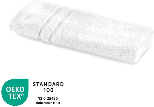 Bertsch Hotelwäsche Gästetuch aus Walkfrottier in Weiß mit Streifenbordüre, 10er Pack, Breite: 30 cm, Länge: 50 cm