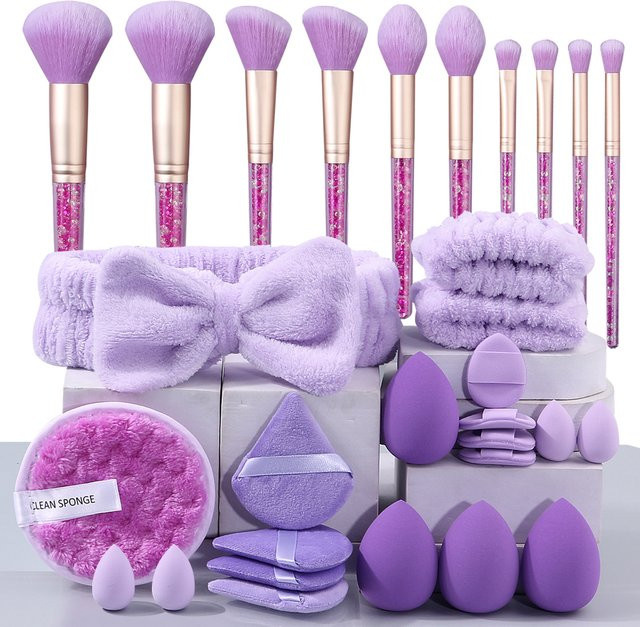 KOSSHOW Make-up-Pinsel-Set mit Schwamm und Reinigungsset, 30 Stück, Purple Series - Bild 1