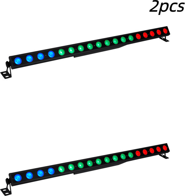 2 Stück HYULIGHTS RGBW 4-in-1 LED-Wallwasher-Leuchten mit 200W, 18 Pixeln und 18-Zonen-Steuerung für professionelle DJ-Bar und Bühnenbeleuchtung in Schwarz - Bild 1