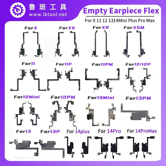 Luban Ersatz Ohrhörer Flex-Kabel für iPhone X XS 11 12 13 14 Pro Max in Schwarz zur Reparatur von Lichtsensor und Lautsprecher - Bild 1