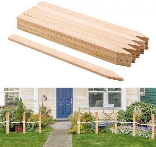 VEVOR Holzpfähle aus Tannenholz, 25 Stück, braun, B/T/H: 3,81 x 3,81 x 60,96 cm, Gartenpflöcke mit scharfer Spitze zur Pflanzenstütze und Grundstücksbegrenzung - Bild 1