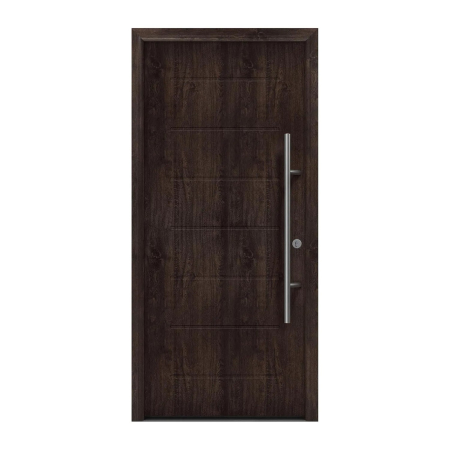 EcoStar Haustür Isopro Secur IPS 015 Eiche Dunkel Braun B: 110 cm, H: 210 cm, DIN Rechts - Bild 2