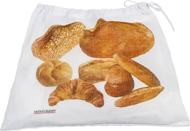 Fackelmann Brotbeutel mit Innenfolie in Weiß aus Stoff - Bild 1