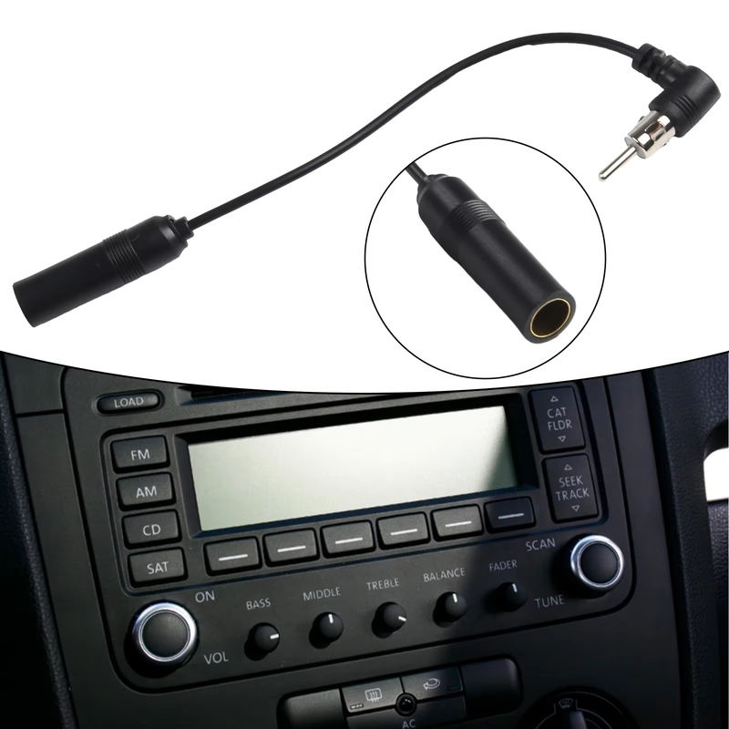 QXNY Stereo-Audio-Radioantennenadapter AM/FM Radioantennenverlängerung Universal-Winkelantenne Stecker-Buchse-Kabel in Schwarz - Bild 6