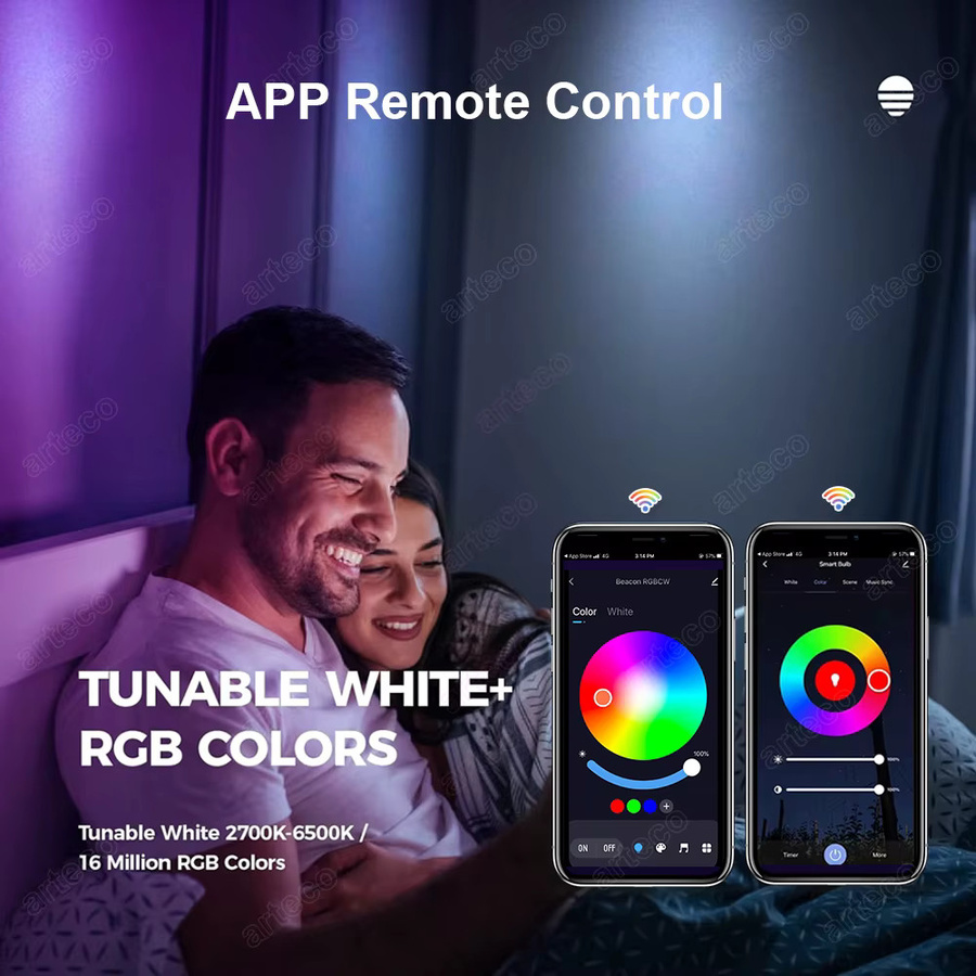 Tuya Smart GU10 LED-Strahler mit WiFi und Bluetooth, RGB+CW+WW, dimmbar, 5W, 220V, Multicolor - Bild 4