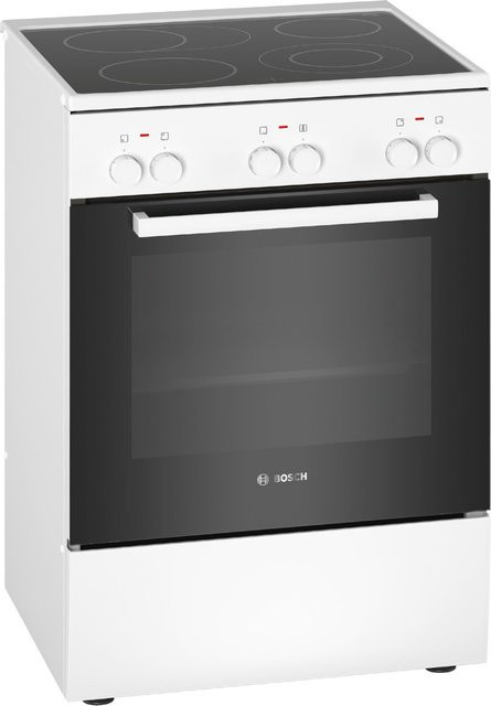 Bosch Elektroherd Serie 2 HKA090220 in Weiß mit Glaskeramikfeld, 60 cm breit, 66 l Volumen, Energieklasse A - Bild 1