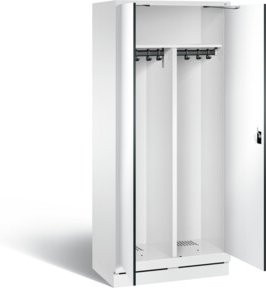 C+P Möbelsysteme Evolo Spind Schwarz-Weiss mit Front in Weiß und Korpus in Verkehrsweiß, H x B x T: 180 x 81 x 50 cm - Bild 1