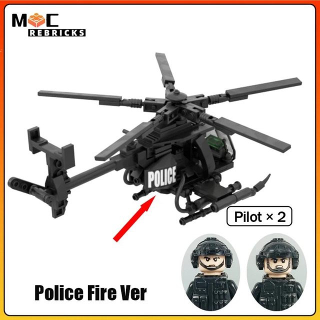 MOCREBRICKS MH-6 Little Bird Hubschrauber, Bausteine, ab 14 Jahre - Bild 1