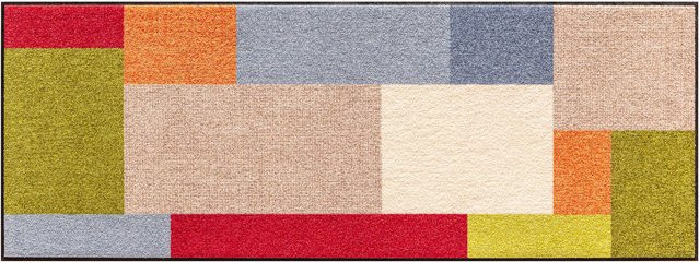 Rutschhemmende Fußmatte von Heine Home in Beige und Multicolour mit grafischem Design und rechteckiger Form - Bild 1