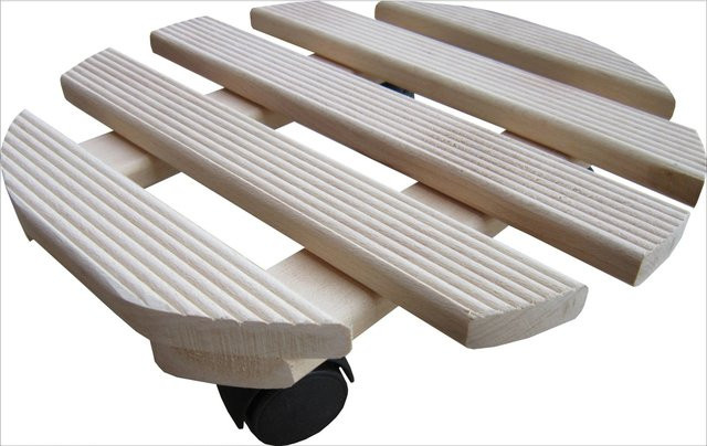 Pflanzenroller aus Buche Natur in Braun, rund, Durchmesser: 30 cm - Bild 1