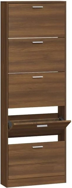 vidaXL Schuhschrank in Braun mit Eichen-Optik, Wandmontage, B/T/H: 59 x 17 x 169 cm - Bild 1