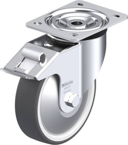 Blickle Lenkrolle L-POTH 160K-FI-FA mit Feststeller in Silber und Grau, Rad-Durchmesser: 160 mm, Tragfähigkeit: 400 kg - Bild 1
